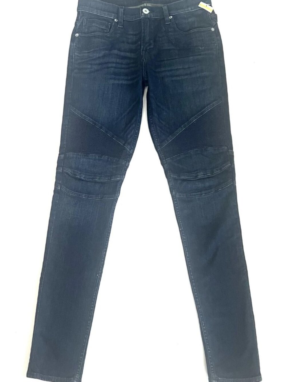 NWOT Hudson Ethan Biker Skinny Jeans Moto Stretch Hatch Dark Wash 28 (33.5"L)